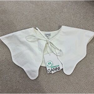 Ganni cotton collar white